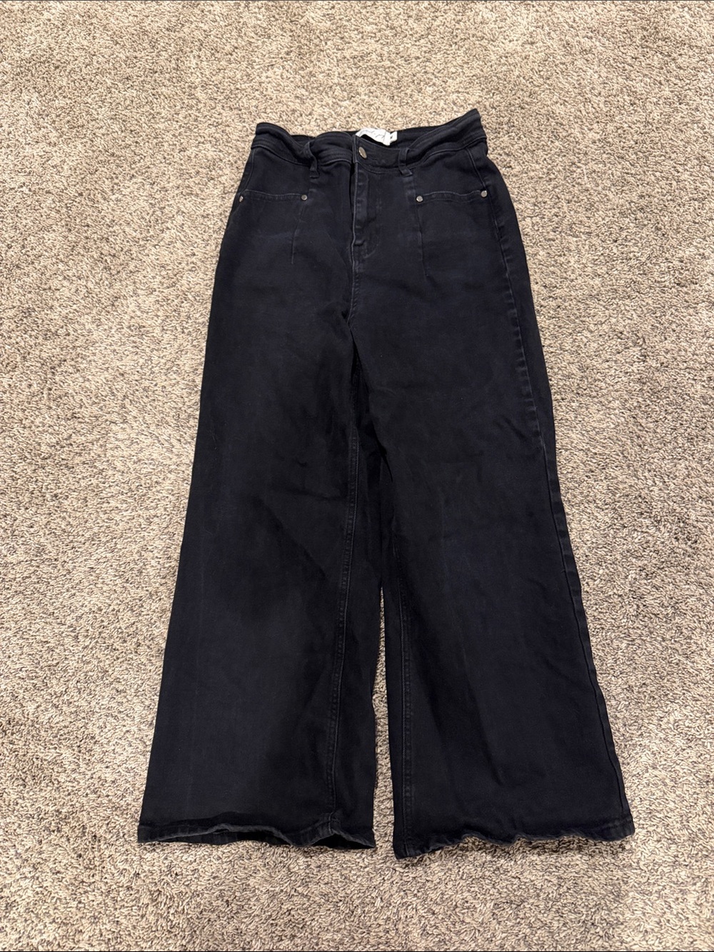 Petal & Pup Black Wide-Leg Cropped Jeans